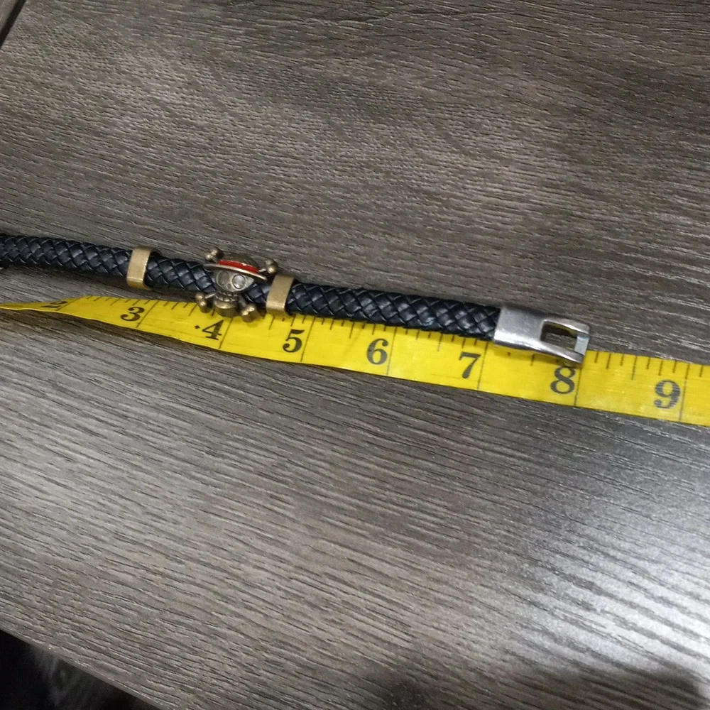 One Piece Anime Bracelet Luffy Skeleton Straw Hat Pirate Braided Wristband - Picture 8 of 8